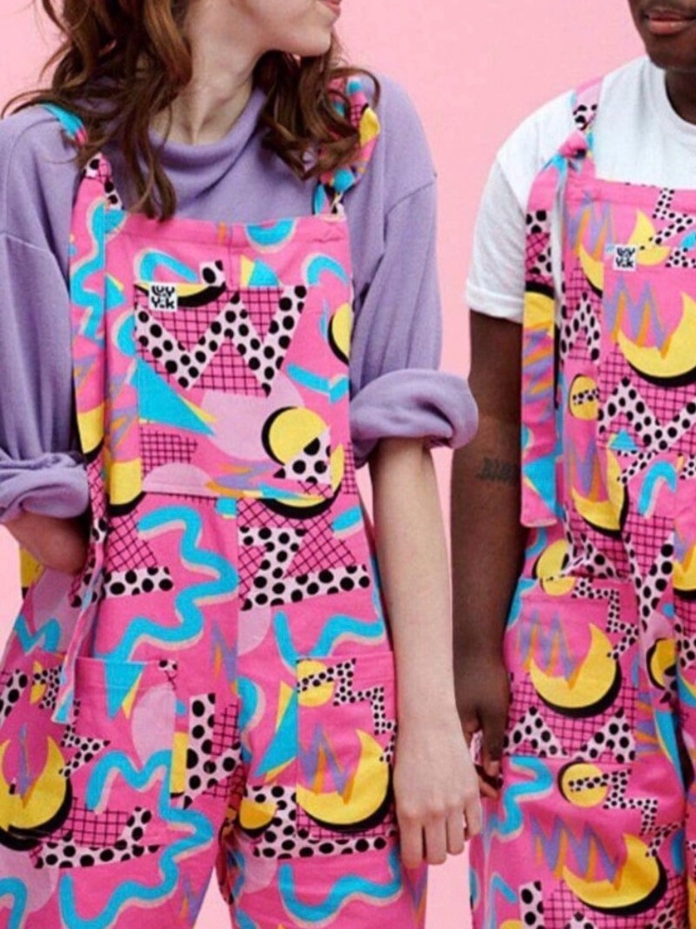 Lucy & Yak US 16R Limited Edition Memphis 80s Bayside Pink Dungarees Overalls